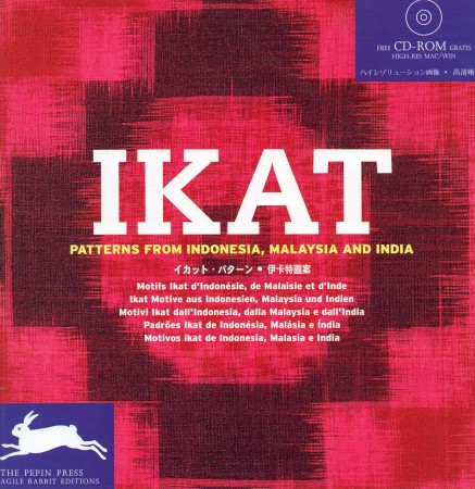 First  cover of 'IKAT. PATTERNS FROM INDONESIA, MALAYSIA AND INDIA.'