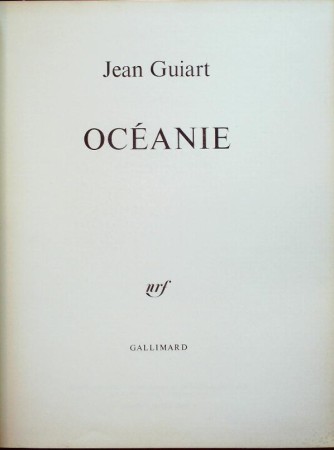 First  cover of 'OCÉANIE. (No Dustjacket).'