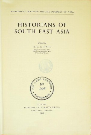 First  cover of 'HISTORIANS OF SOUTH EAST ASIA.'