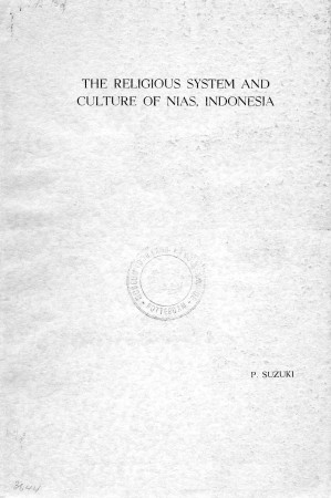 First  cover of 'THE RELIGIOUS SYSTEM AND CULTURE OF NIAS, INDONESIA.'