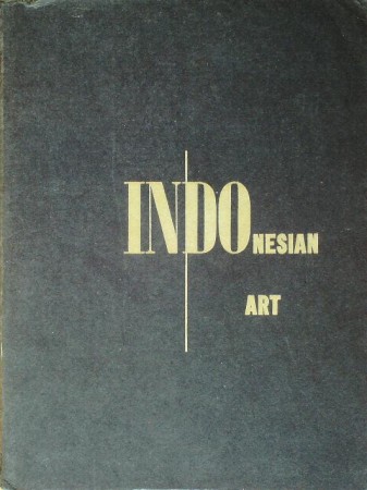 First  cover of 'INDONESIAN ART. A LOAN EXHIBITION FROM THE ROYAL INDIES INSTITUTE AMSTERDAM, THE NETHERLANDS.'