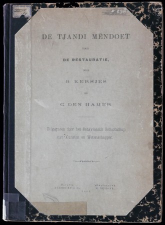 First  cover of 'DE TJANDI MENDOET VOOR DE RESTAURATIE.'