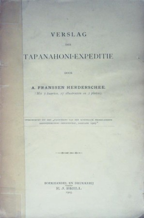 First  cover of 'VERSLAG DER TAPANAHONI-EXPEDITIE.'