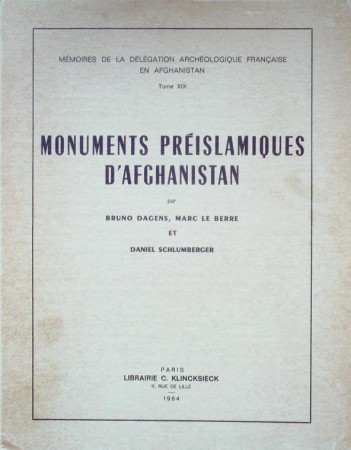 First  cover of 'MONUMENTS PRÉISLAMIQUES D'AFGHANISTAN.'