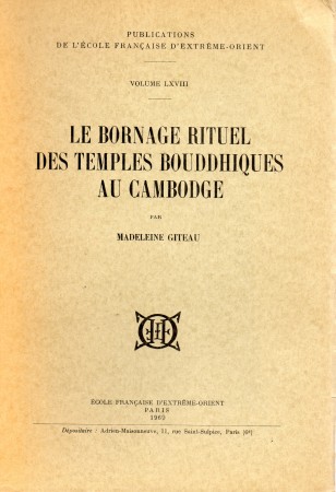 First  cover of 'LE BORNAGE RITUAL DES TEMPLES BOUDDHIQUES AU CAMBODGE.'