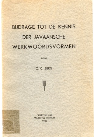 First  cover of 'BIJDRAGE TOT DE KENNIS DER JAVAANSCHE WERKWOORDSVORMEN.'