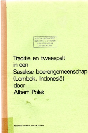 First  cover of 'TRADITIE EN TWEESPALT IN EEN SASAKSE BOERENGEMEENSCHAP (LOMBOK, INDONESIË).'