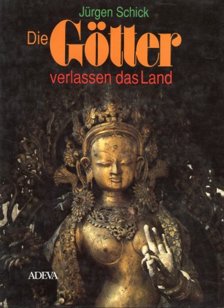 First  cover of 'DIE GÖTTER VERLASSEN DAS LAND. KUNSTRAUB IN NEPAL.'
