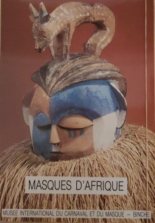First  cover of 'MASQUES D'AFRIQUE. EXPOSITION TEMPORAIRE 6 MAI-30 SEPT. 1983.'
