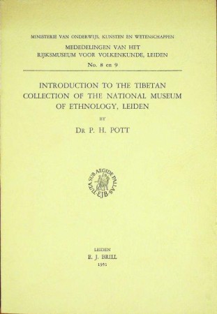 First  cover of 'INTRODUCTION TO THE TIBETAN COLLECTION OF THE NATIONAL MUSEUM OF ETHNOLOGY, LEIDEN.'