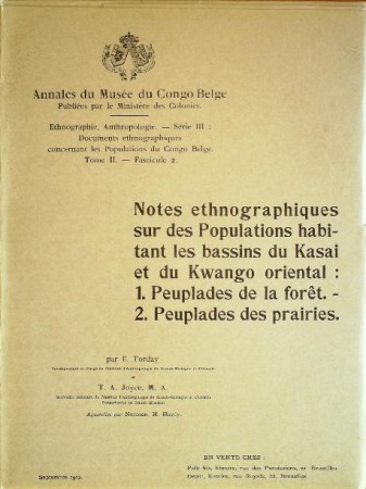 First  cover of 'NOTES ETHNOGRAPHIQUES SUR DES POPULATION HABITANT LES BASSINS DU KASAI'