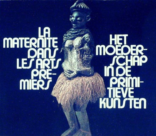First  cover of 'LA MATERNITE DANS LES ARTS PREMIERS/HET MOEDERSCHAP IN DE PRIMITIEVE KUNSTEN.'