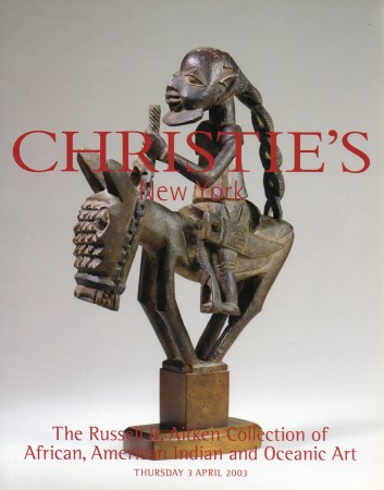 First  cover of 'THE RUSSEL B. AITKEN COLLECTION OF AFRICAN, AMERICAN INDIAN AND OCEANIC ART. THURSDAY 3 APRIL 2003.'