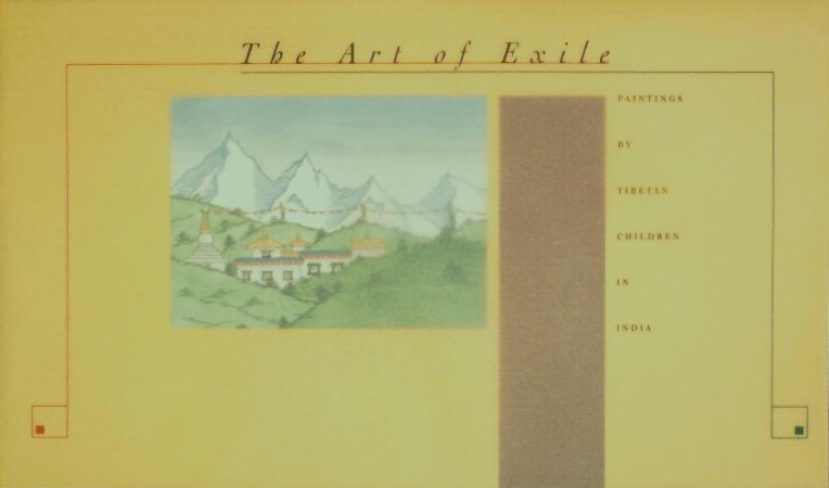 First  cover of 'THE ART OF EXILE. PAINTINGS BY TIBETAN CHILDREN IN INDIA.'