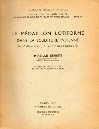 First  cover of 'LE MÉDAILLON LOTIFORME DANS LA SCULPTURE INDIENNE DU IIIe SIÈCLE AVANT J.-C. AU VIIe SIÈCLE APRÈS J.-C.'