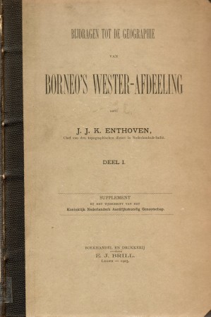 First  cover of 'BIJDRAGEN TOT DE GEOGRAPHIE VAN BORNEO'S WESTER-AFDEELING. 2 Vols.'