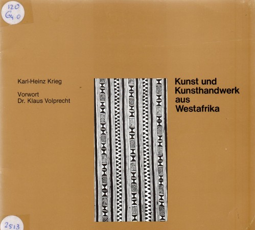 First  cover of 'KUNST UND HANDWERK AUS WESTAFRIKA.'