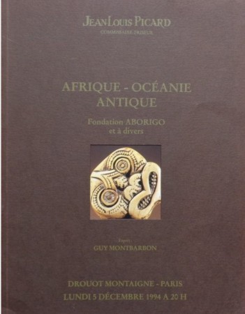 First  cover of 'AFRIQUE - OCÉANIE ANTIQUE. FONDATION ABORIGO ET À DIVERS.'
