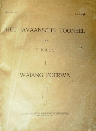 First  cover of 'HET JAVAANSCHE TOONEEL - I  WAYANG POERWA.'
