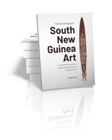 First  cover of 'THE SECRET SIGNS IN SOUTH NEW GUINEA ART. A comprehensive guide to understanding Asmat and Papuan Gulf Art.'
