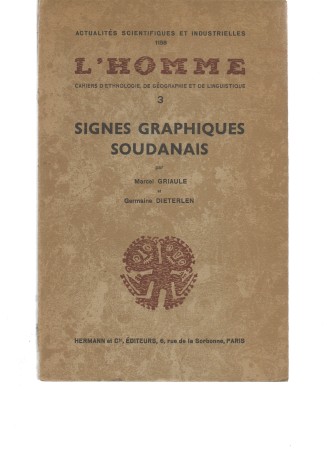 First  cover of 'SIGNES GRAPHIQUES SOUDANAIS.'