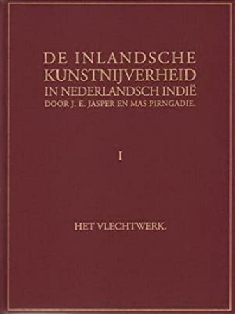 First  cover of 'DE INLANDSCHE KUNSTNIJVERHEID IN NEDERLANDSCH INDIË VOL. I - HET VLECHTWERK.'
