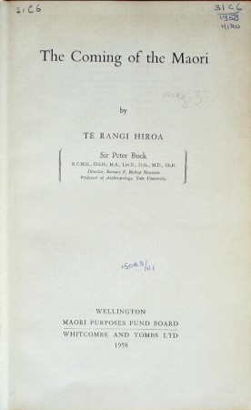 First  cover of 'THE COMING OF THE MAORI.'