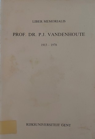 First  cover of 'LIBER MEMORIALIS PROF. DR. P.J. VANDENHOUTE 1913-1978.'
